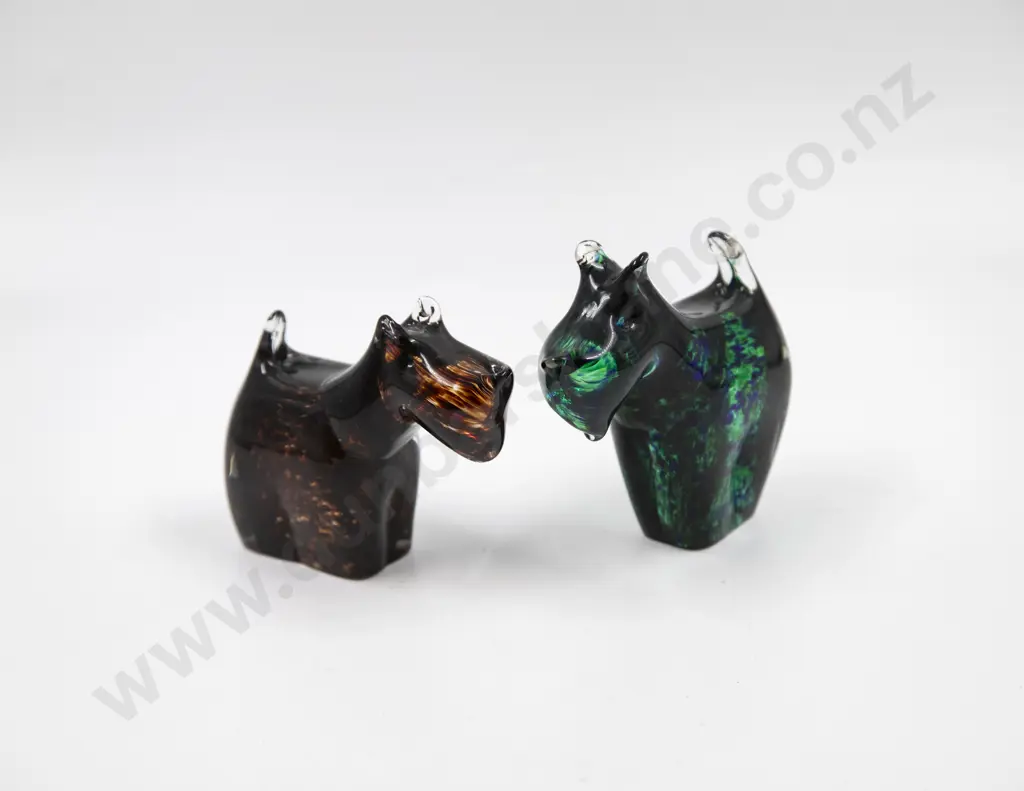 Wedgwood Two Mid C20th Glass Scotty Dog Ornaments Image 1++
