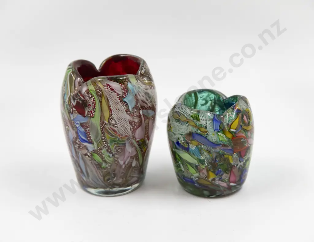 Two Mid C20th Murano Encased Glass Vases Image 1++