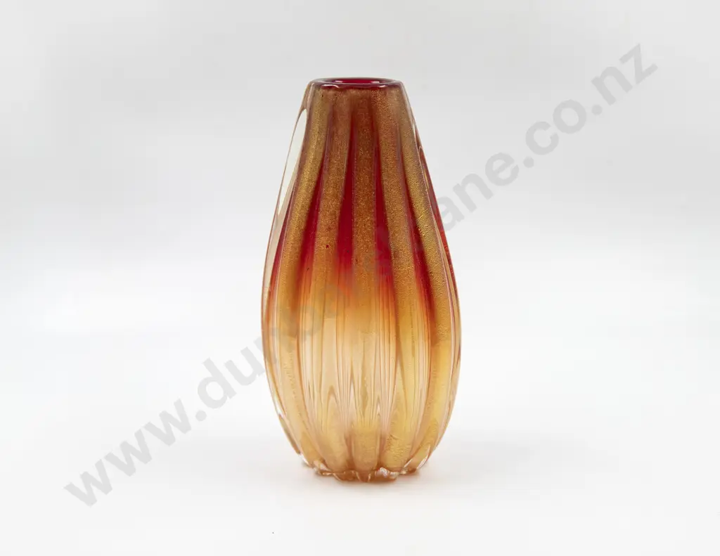 Italian Mid C20th Murano Ribbed Vase Image 1++