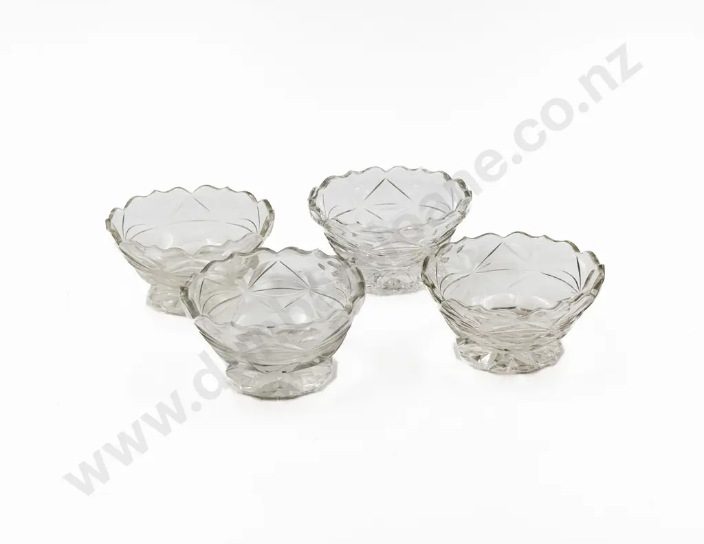 Set of Four C19th Possible Irish Glass Salts Image 1++