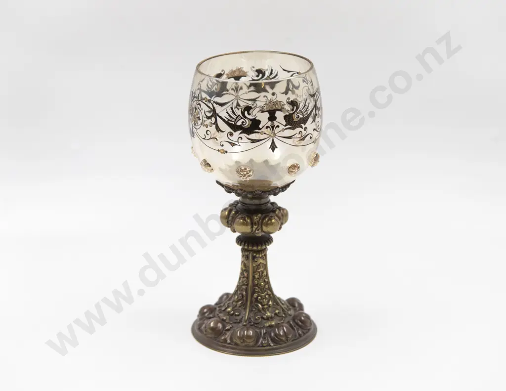 Early C20th Bohemian Gothic Chalice Goblet Image 1++