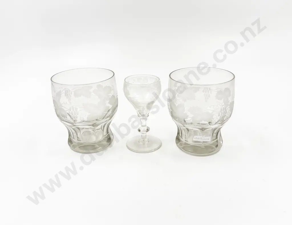 Two Early C20th Tumblers & Goblet Image 1++