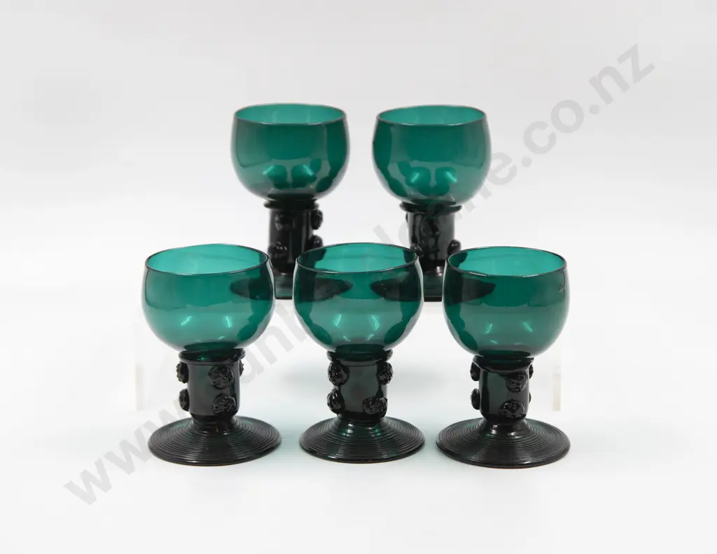 Five Bristol Green Glass Roamers Image 1++