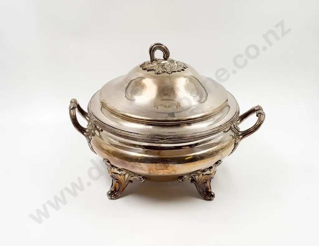 C19th Victorian S/Plate Circular Covered Tureen Image 1++