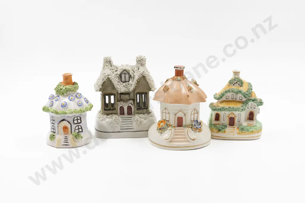 Collection of Four Various Staffordshire Cottages Image 1++