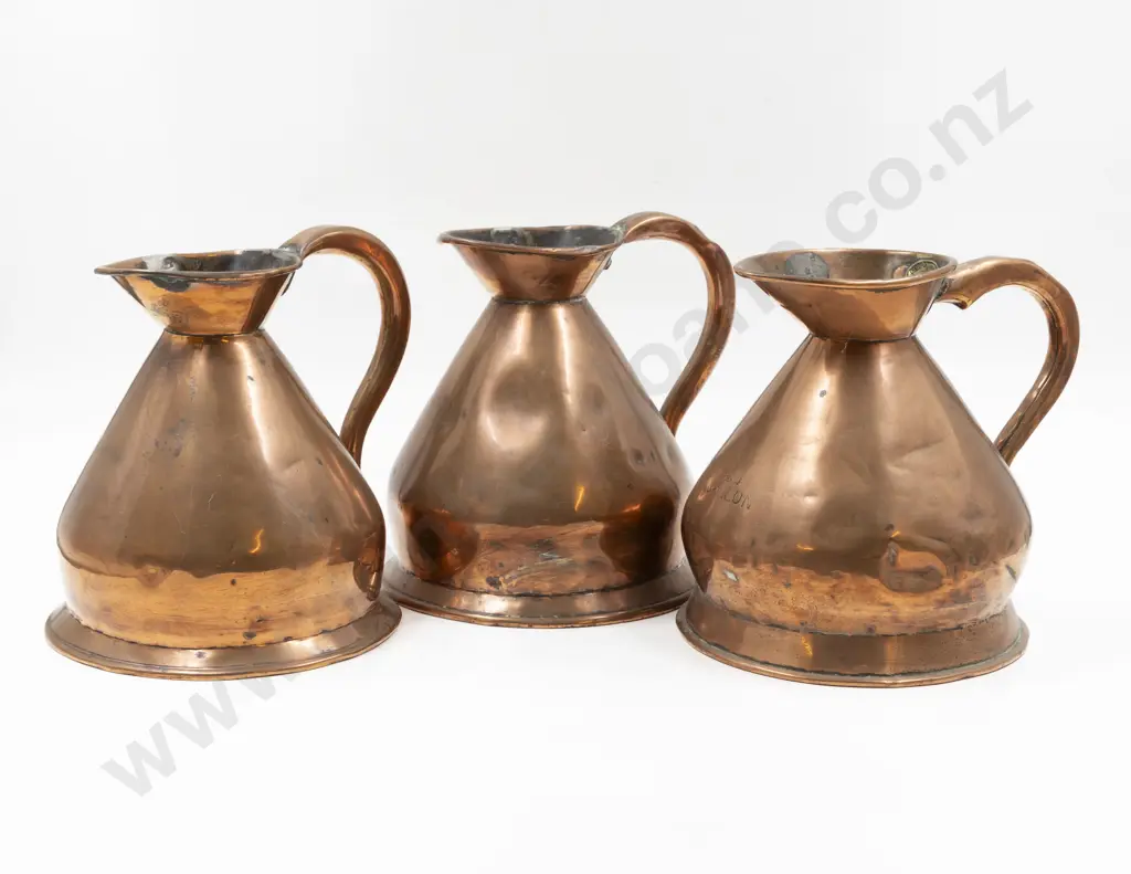Three Victorian Half Gallon Copper Measures Image 1++