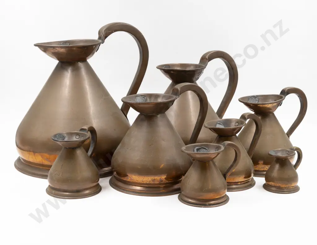 Victorian Set of Eight Copper Measures Image 1++