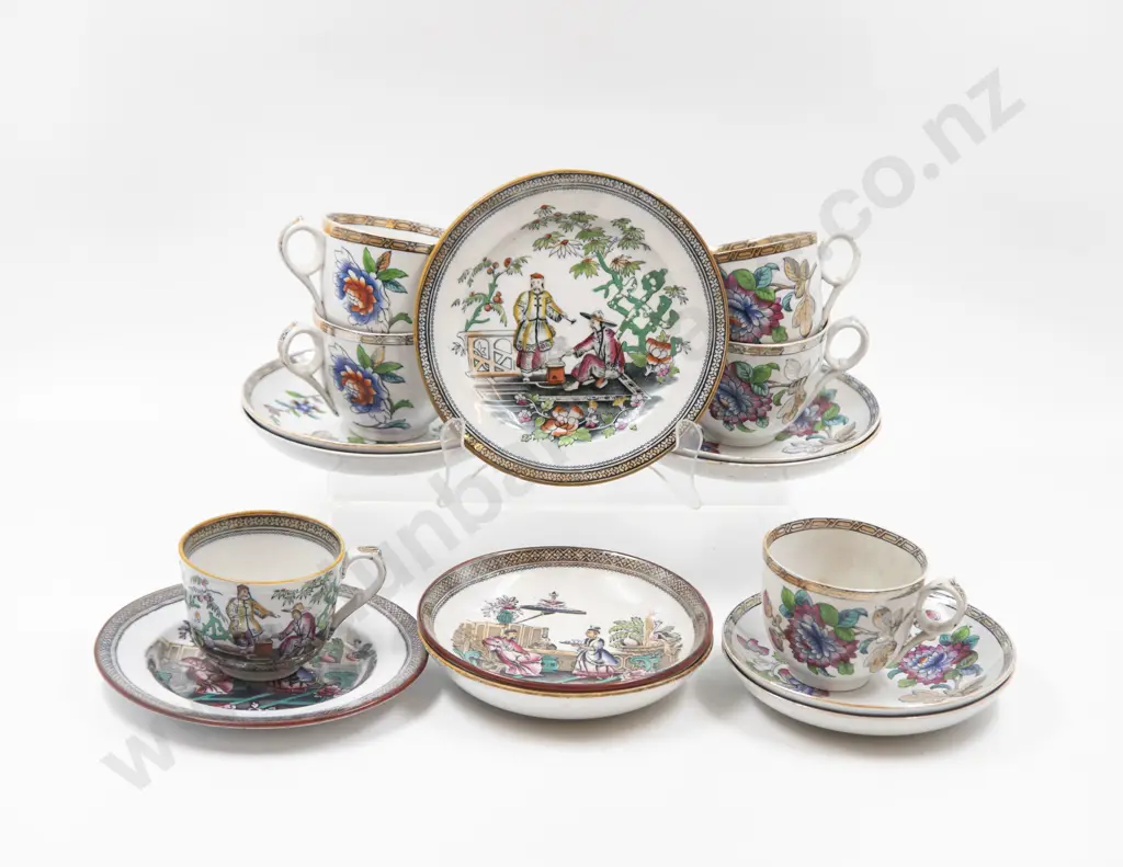 Early C19th Five Tea Cup and Saucers & Other Cup & Saucer Image 1++