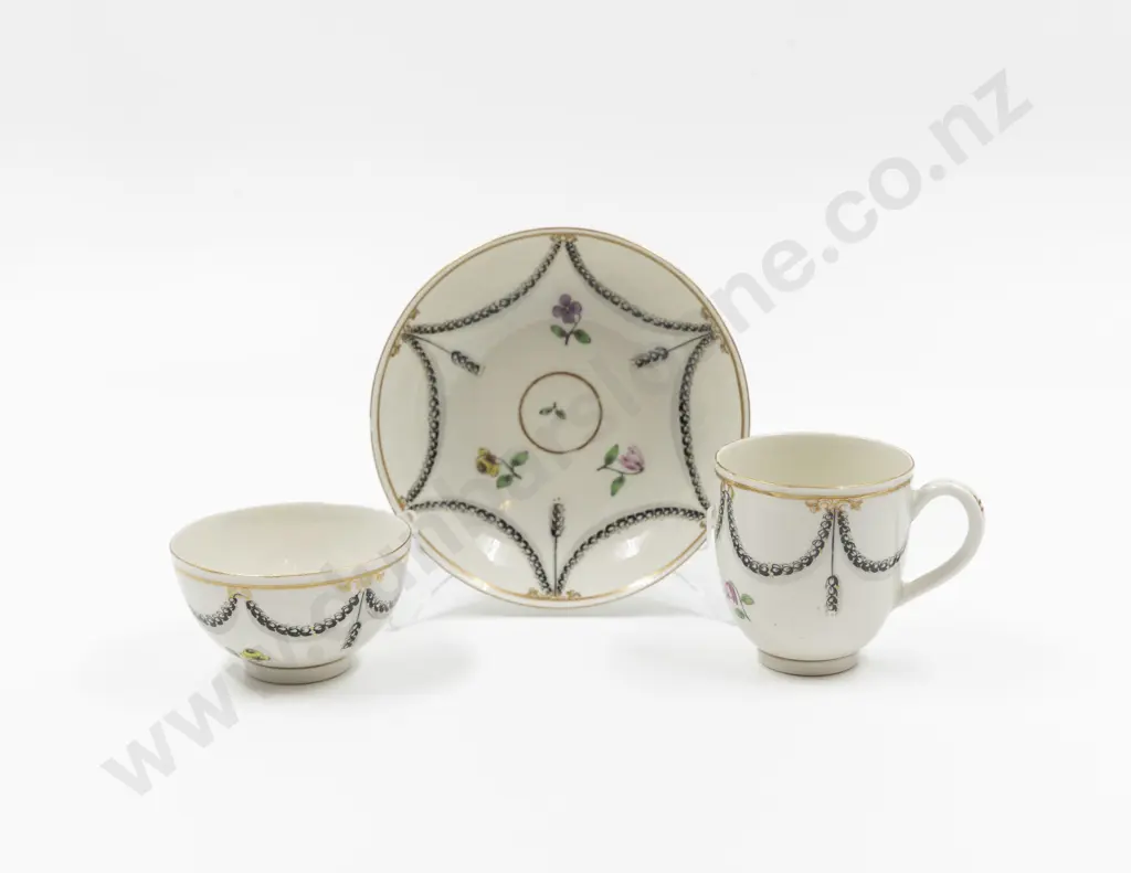 Late C18th Possible First Period Worcester Trio Image 1++