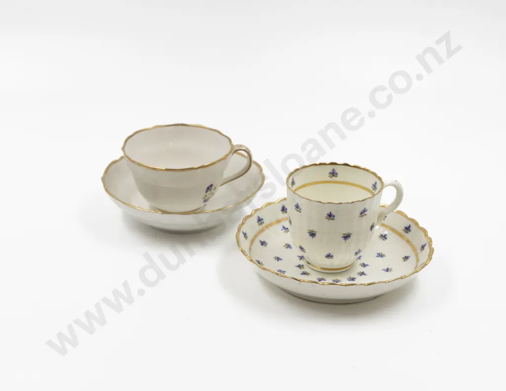 Two Early C19th Tea Cup & Saucers Image 1++