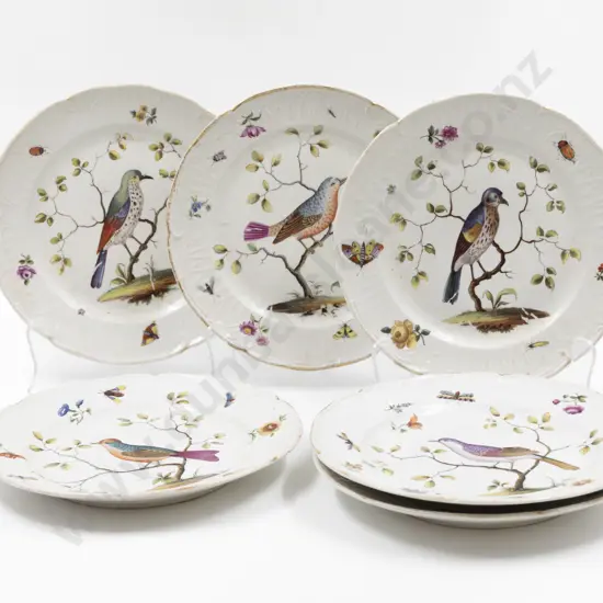 Set of Six C19th Meissen Dessert Plates