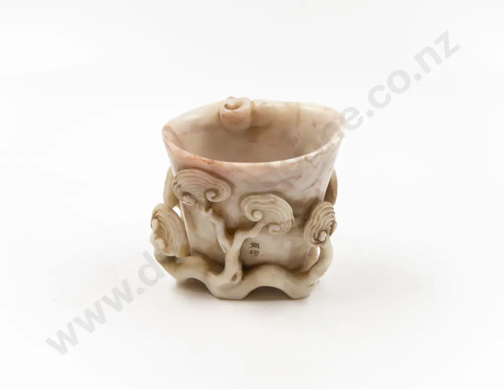 C19th  Chinese Soapstone Libation Cup Image 1++