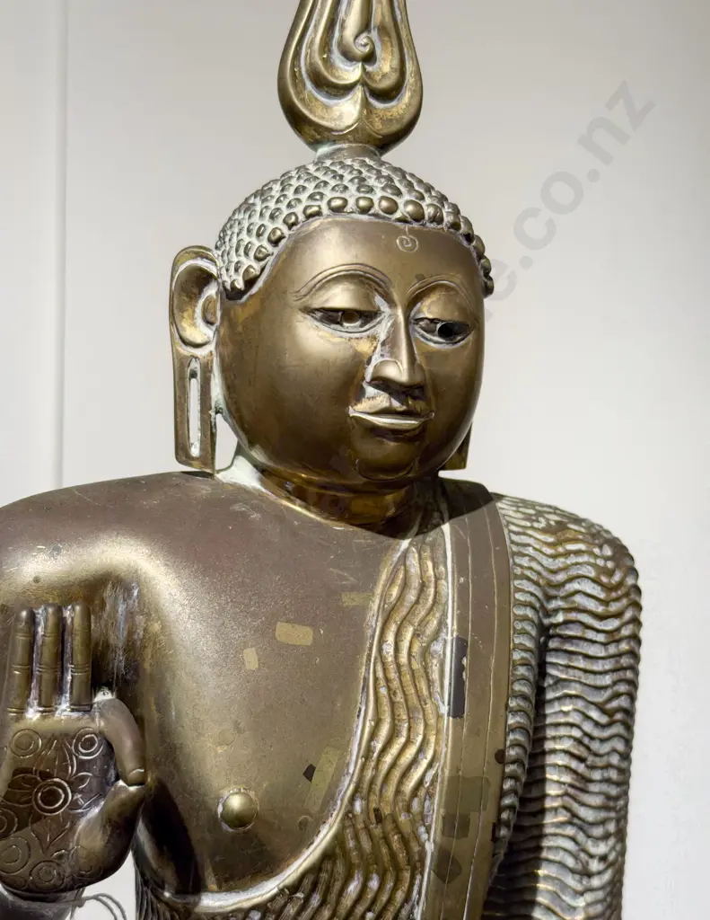 Early C20th Solid Brass Thai Buddha Image 1++
