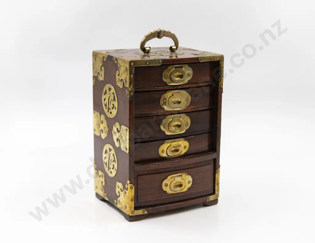 Chinese Teak All Brass Mounted Marriage Chest Image 1++