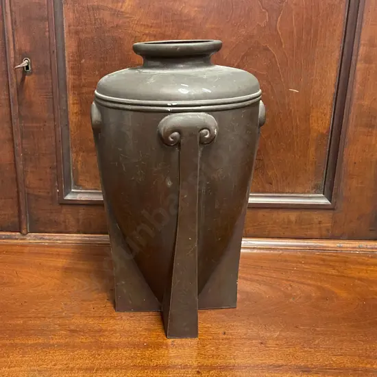 Art Deco Period Heavy Bronze Urn Form Vase