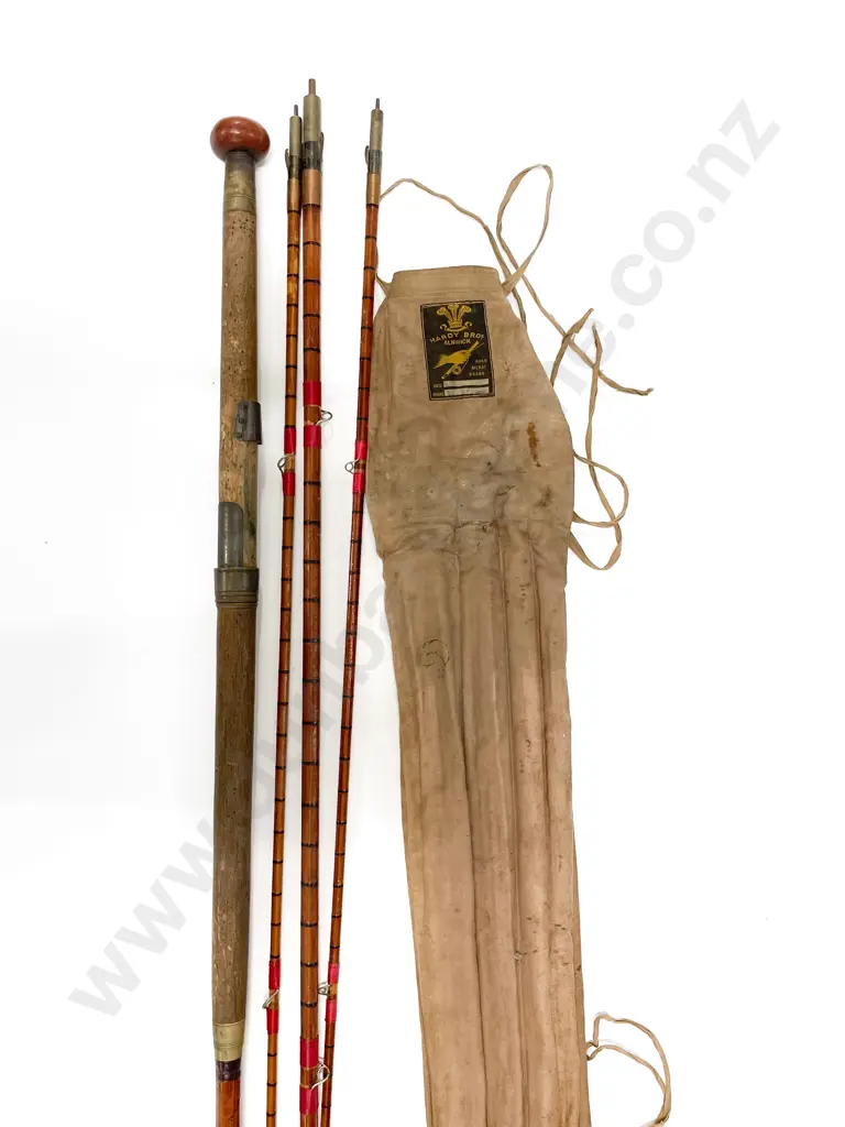 Vintage Hardy Bros A26386 Steel Centre "Palakona" Regal Three Section Fishing Rod with Two Extra Tips Image 1++