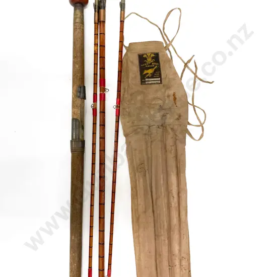 Vintage Hardy Bros A26386 Steel Centre "Palakona" Regal Three Section Fishing Rod with Two Extra Tips