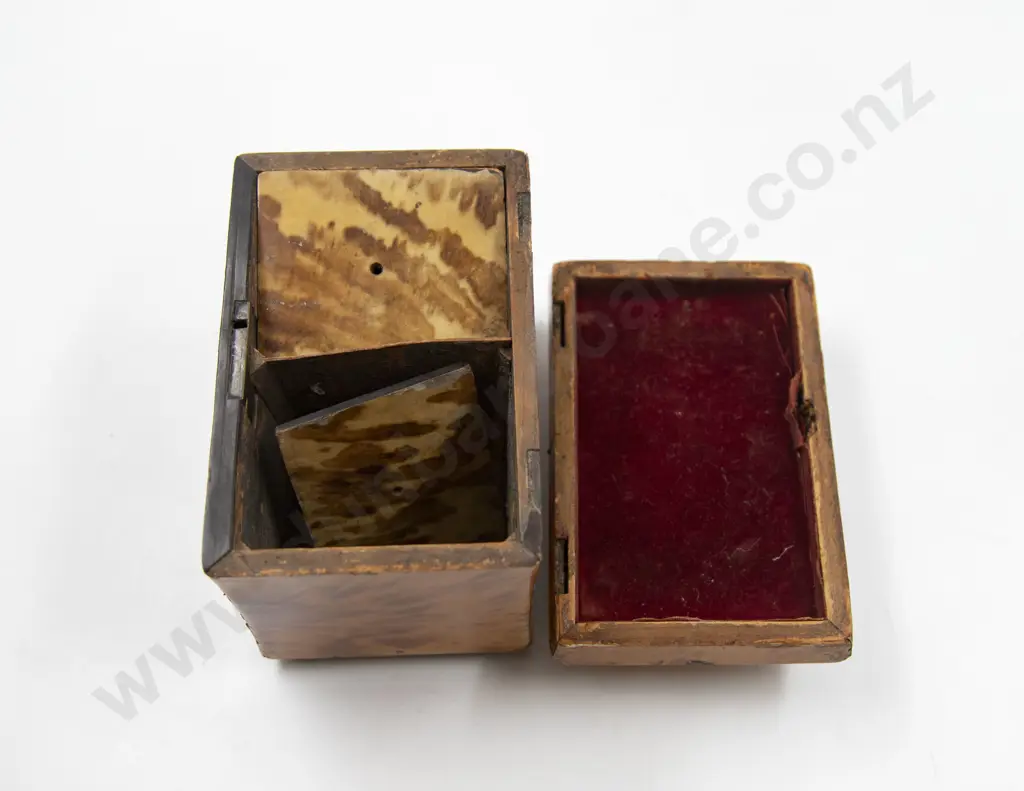 Early C19th Two Section Tortoiseshell Tea Caddy Image 1++