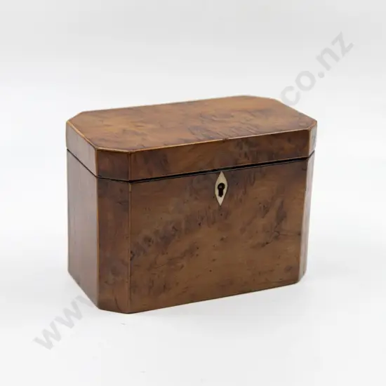Regency Burr Yew Two Section Tea Caddy