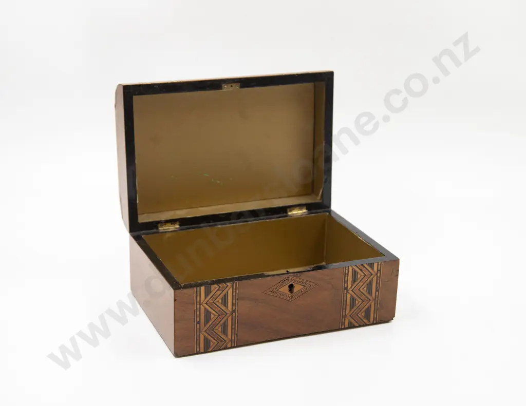 Victorian Walnut Marquetry Inlaid Work Box Image 1++