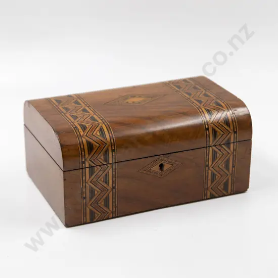 Victorian Walnut Marquetry Inlaid Work Box