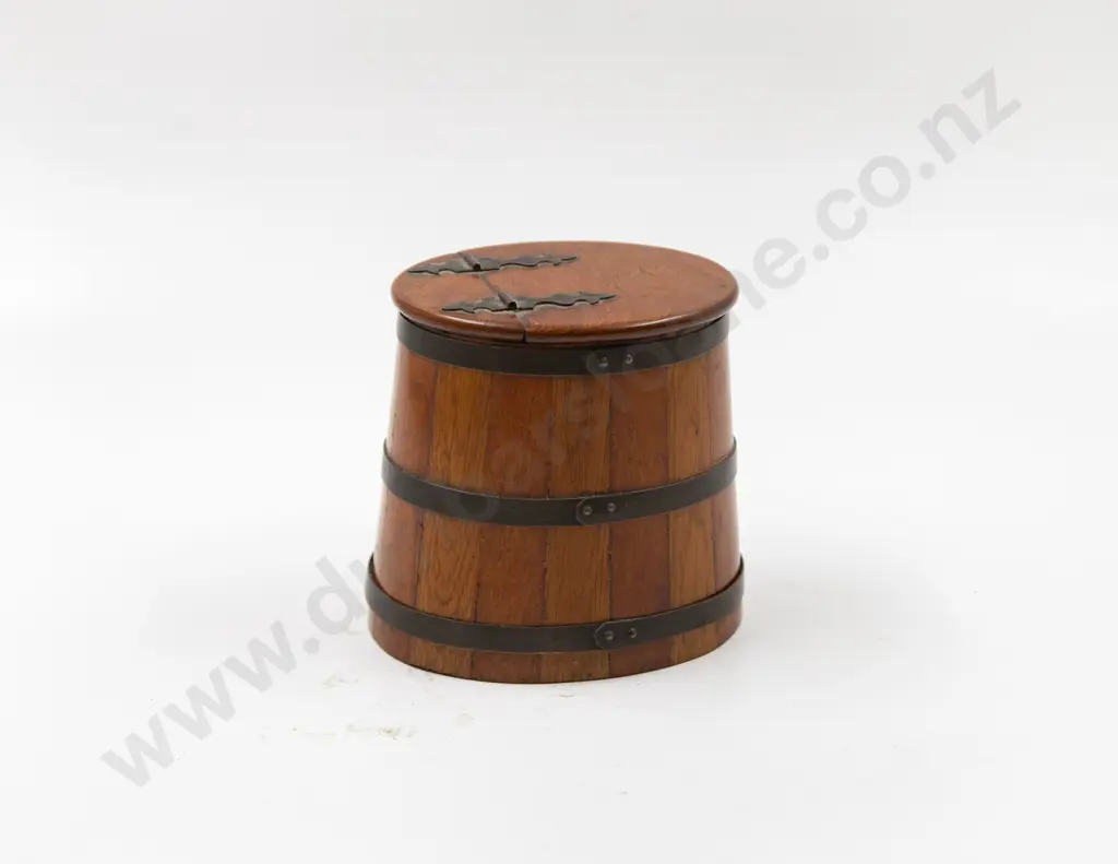 Victorian Fruitwood Barrel Form Caddy Image 1++