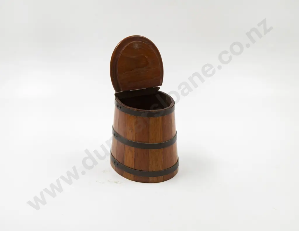 Victorian Fruitwood Barrel Form Caddy Image 1++