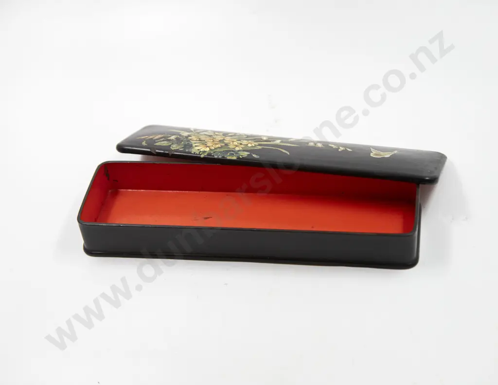 Victorian Painted Papier Mache Glove Box Image 1++