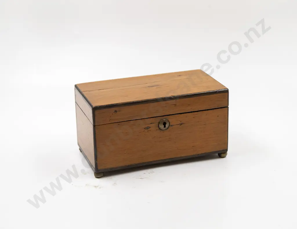 C19th Fruitwood Two Section Interior Tea Caddy Image 1++