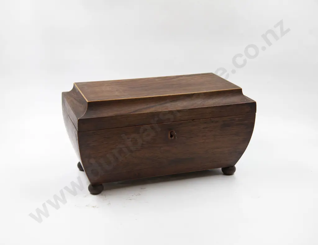 WMIV Faded Boxwood Strung Rosewood Tea Caddy Image 1++