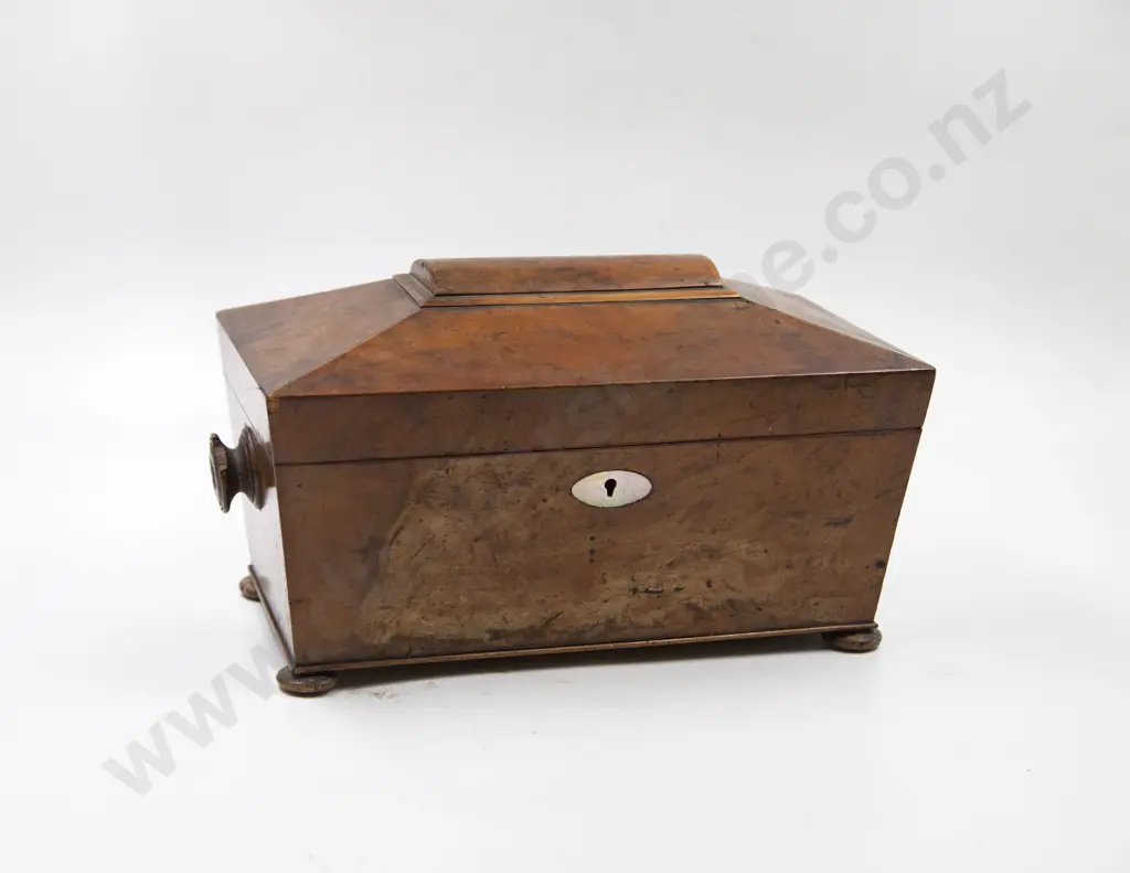 Georgian Faded Mahogany Tea Caddy Image 1++