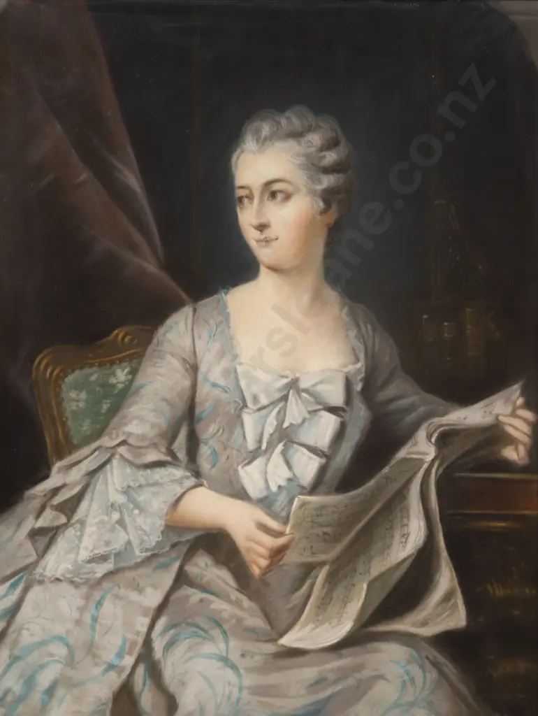 After Maurice Quentin de La Tour (French 1704 - 1788) - Portrait of Madame de Pompadour Image 1++