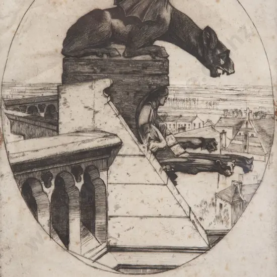 Sir David Young Cameron (Scottish 1865 - 1945) - Gargoyle