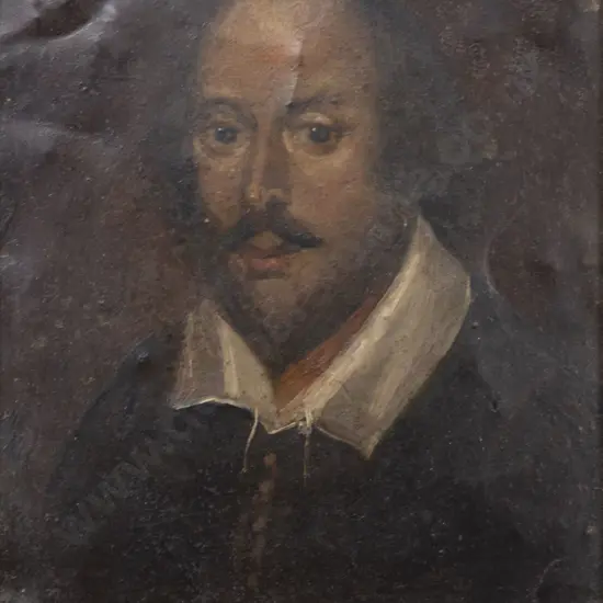 C19th Oil on Tin Portrait of William Shakespeare