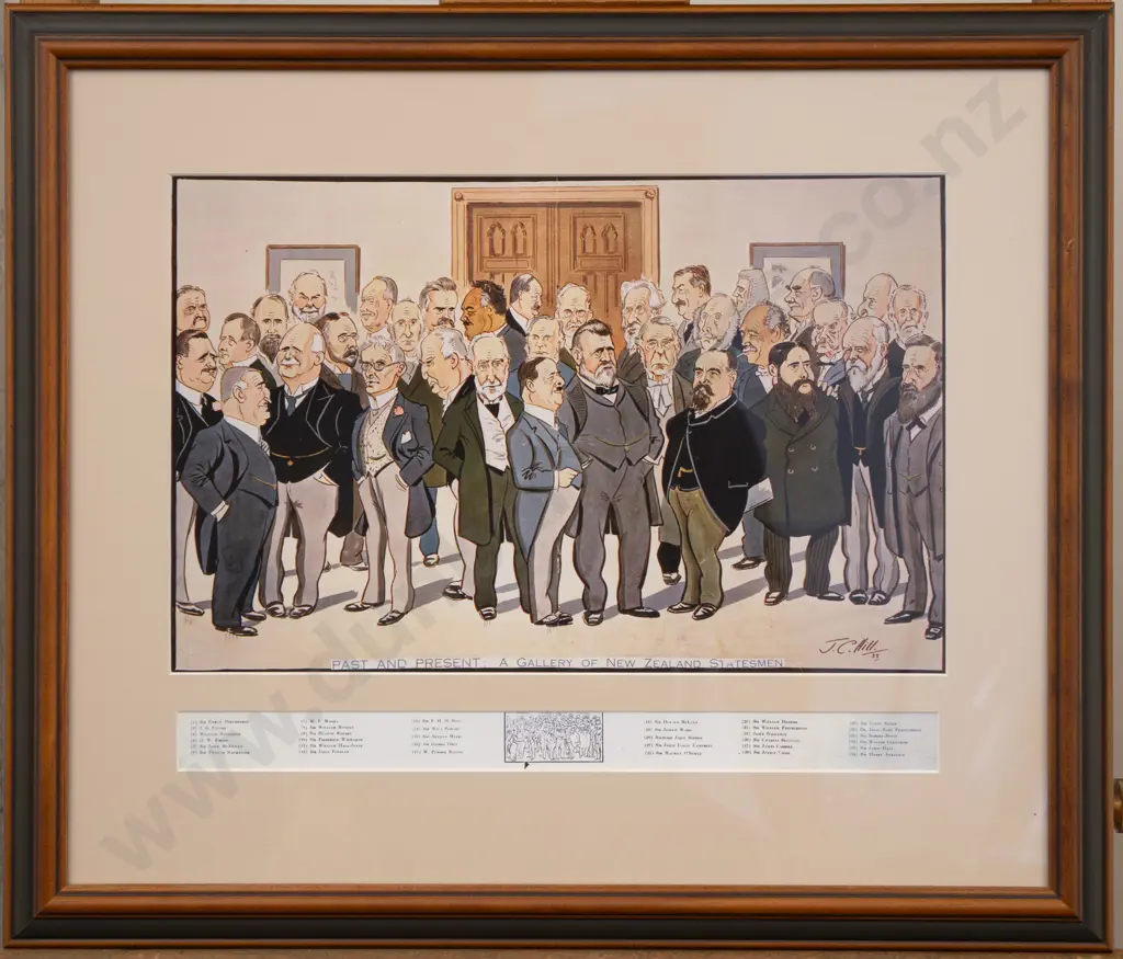 W A Bowring NZ Politcal Print & J C Hill Political Print Image 1++