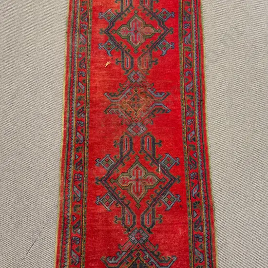 Three Antique Worn Similarly Patterned & Toned Rugs