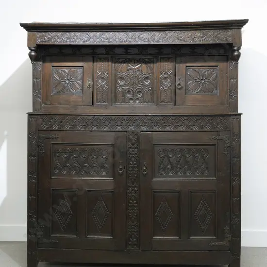 C17th Oak Court Cupboard