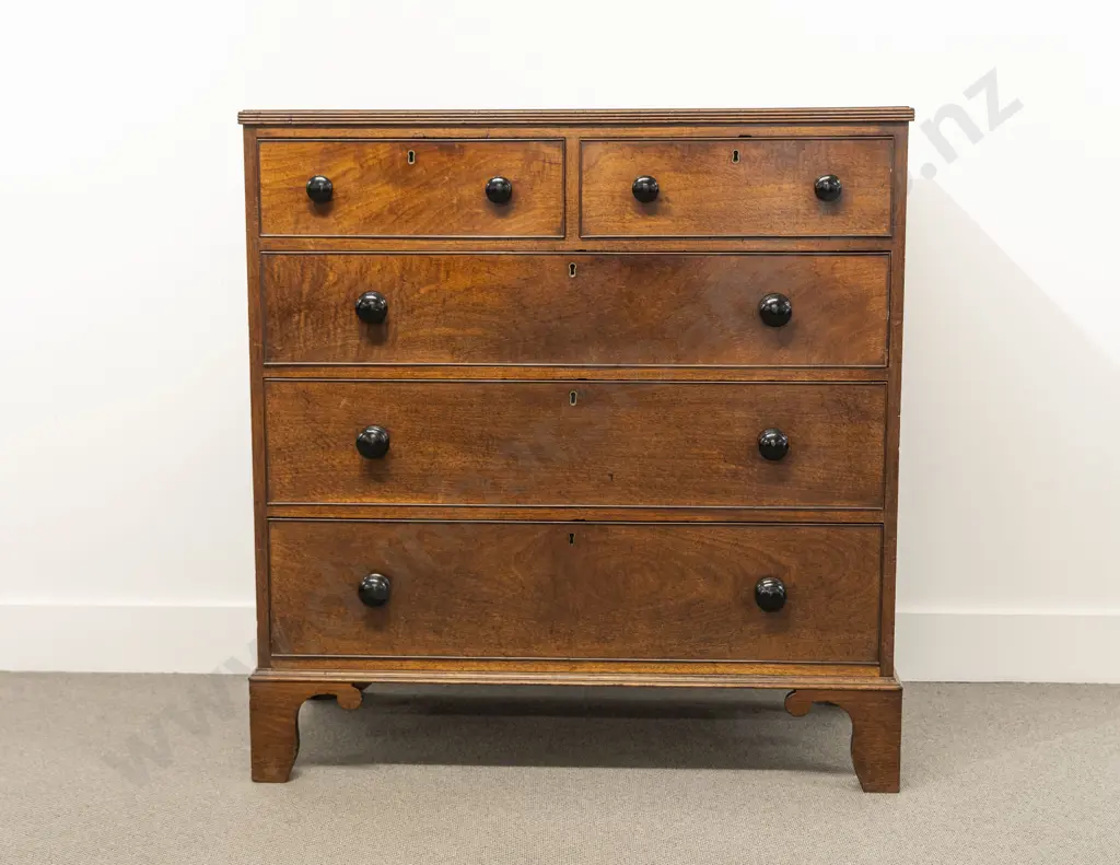 Late Geo III Mahogany Flat Front Chest Image 1++