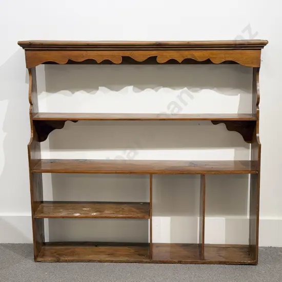 C19th Pine & Fruitwood Wall Shelf