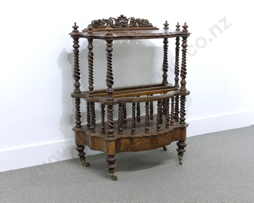 Victorian Burr Walnut Canterbury Whatnot Image 1++