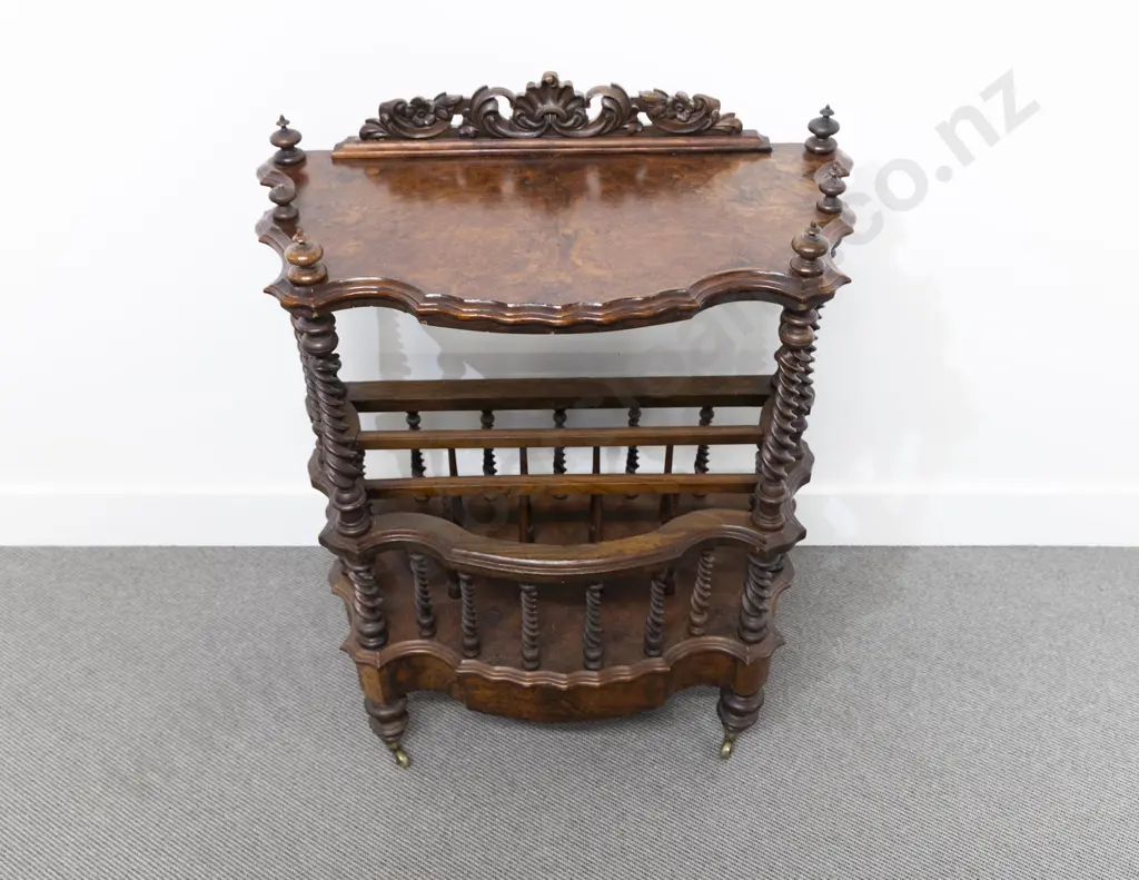 Victorian Burr Walnut Canterbury Whatnot Image 1++