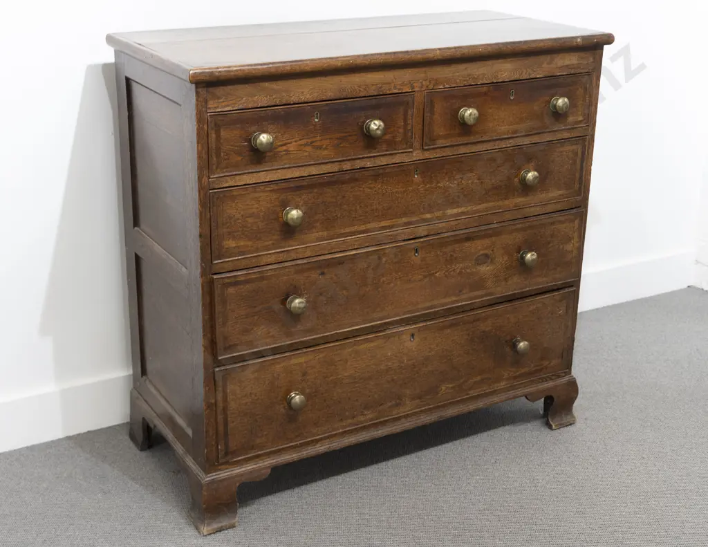 Geo III Oak Flat Front Chest Image 1++