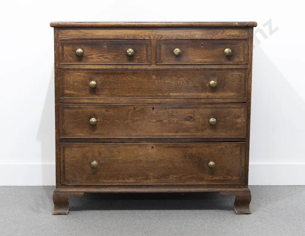 Geo III Oak Flat Front Chest Image 1++