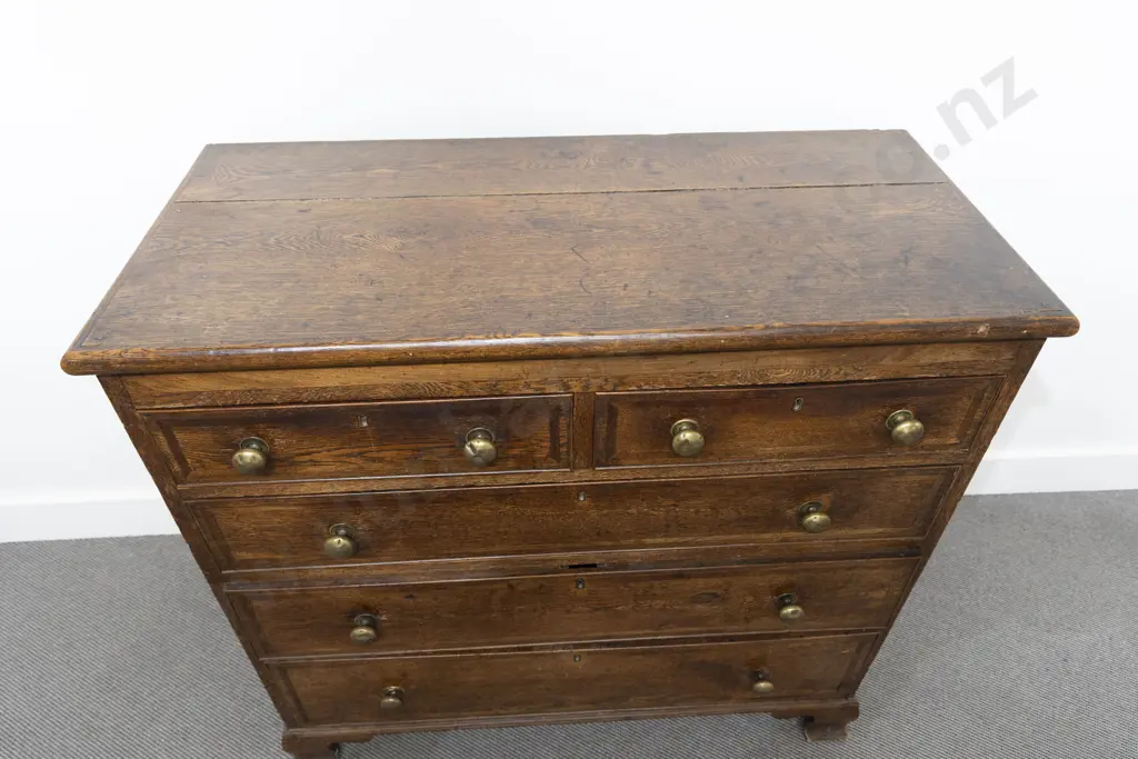 Geo III Oak Flat Front Chest Image 1++