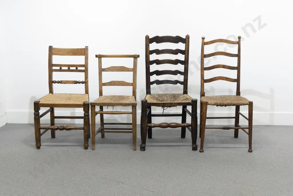 Geo III Country Single Chair & Two Other Rush Seated Single Chairs (4) Image 1++