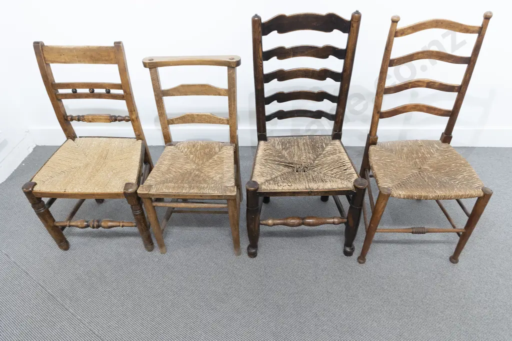 Geo III Country Single Chair & Two Other Rush Seated Single Chairs (4) Image 1++
