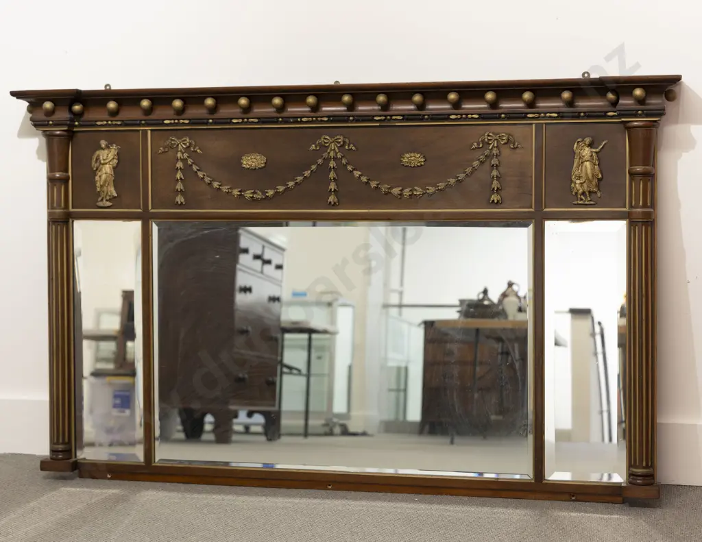 Regency Mahogany & Giltwood Mirror (Sideboard Back) Image 1++