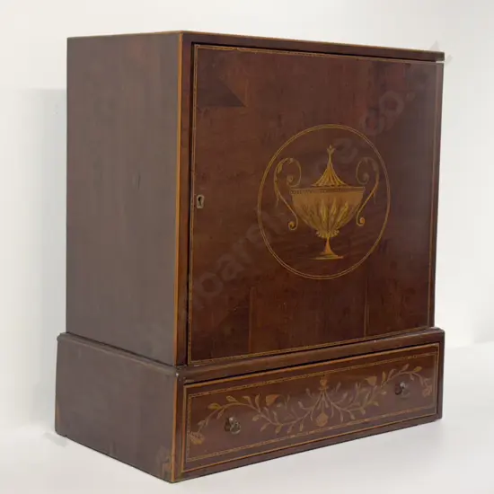 Geo III Mahogany & Inlaid Collector's Cabinet