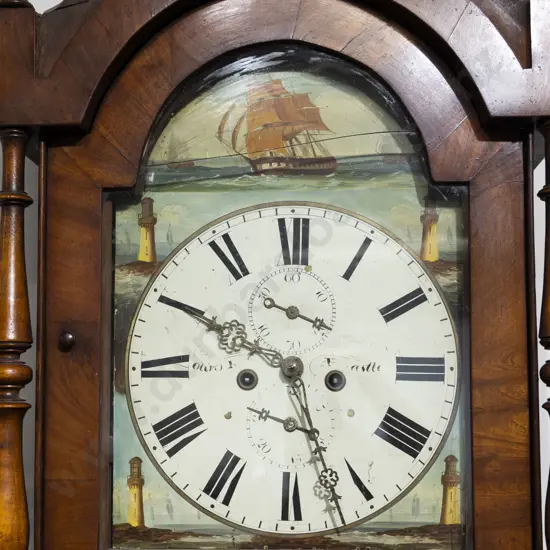Geo III Mahogany & Oak Longcase Clock by Oliver of Newcastle