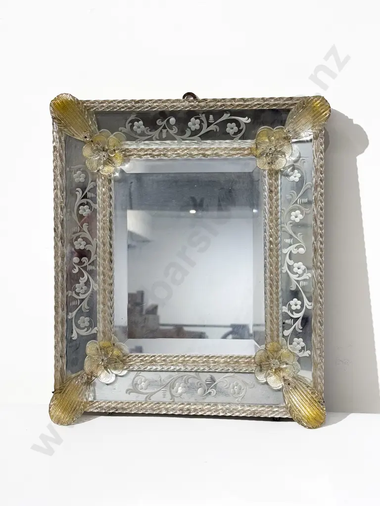 Small Antique Venetian Glass Mirror Image 1++